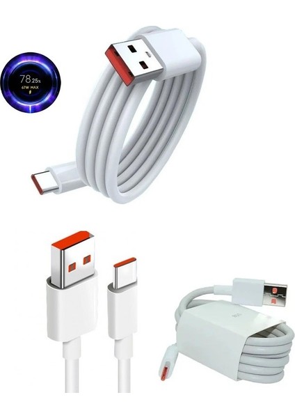67W 6A Şarj Data USB Kablosu (Saniye Gösterir Kutusuz)