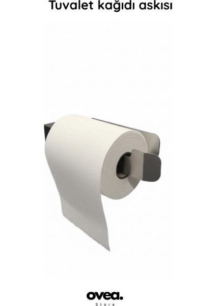 2 Li Set / Paslanmaz Çelik Havluluk ve Tuvalet Kağıtlığı / Yapışkanlı Tasarım / 26 Cm-18 cm