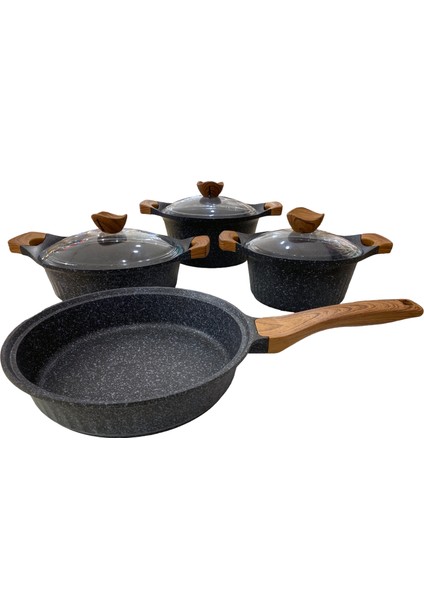 Lincoln 7 Parça Tencere Seti - Mat Siyah