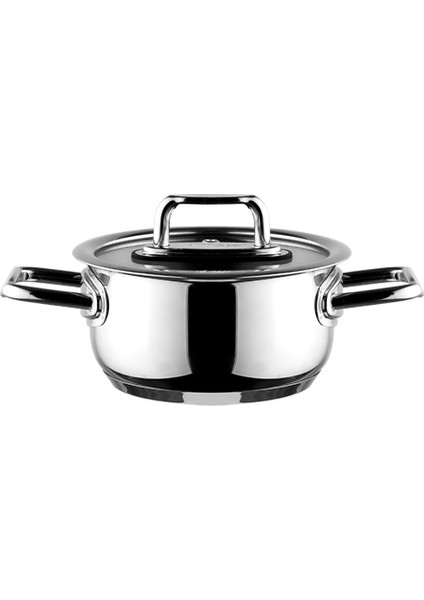 Colombus Metal Kulp Cam Kapak Derin Tencere - 16 Cm
