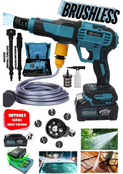 Süper Şarjlı Yüksek Basınçlı Araç Yıkama Makinesi: Kömürsüz Motor Maksimum Güç!