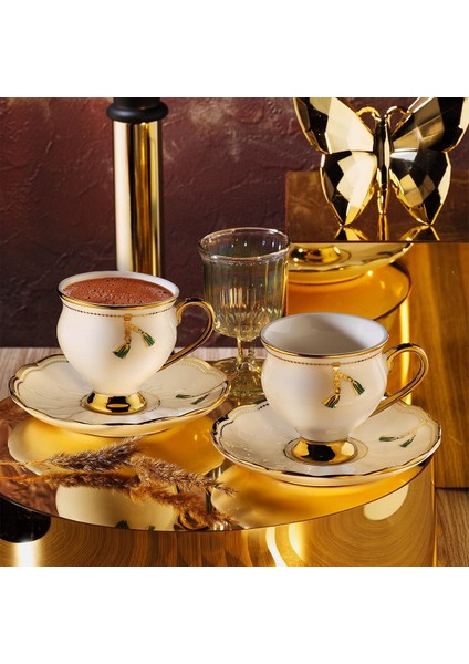 Liona 12 Parça 6 Kişilik Türk Kahve Fincan Takımı