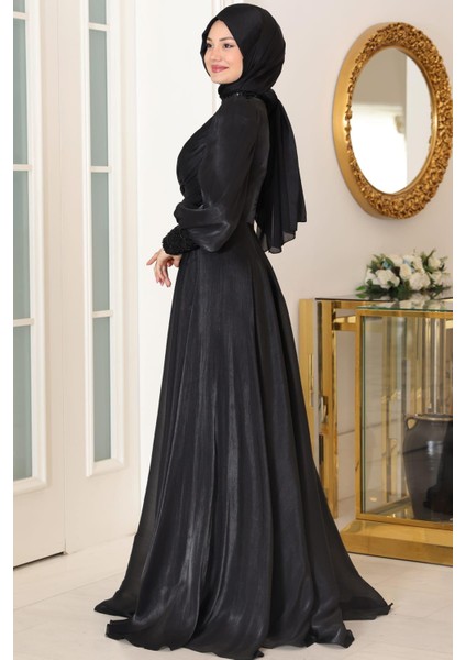 Yağmur Tesettür Abiye Siyah modelleri