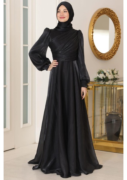 Bahar Tesettür Abiye Siyah
