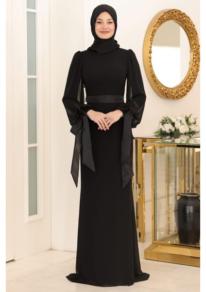 Firuze Tesettür Abiye Siyah