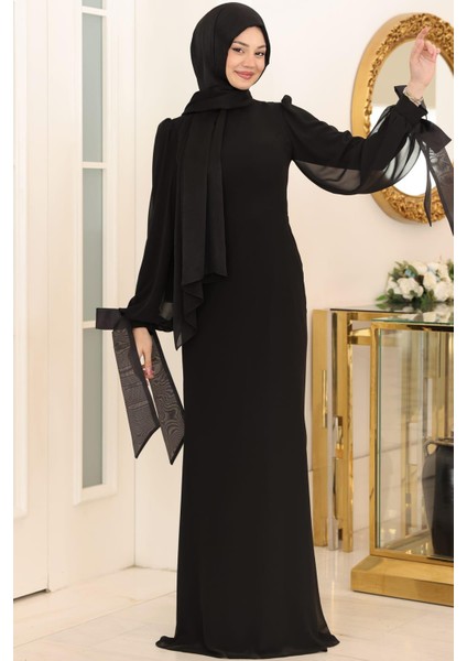 Firuze Tesettür Abiye Siyah modelleri