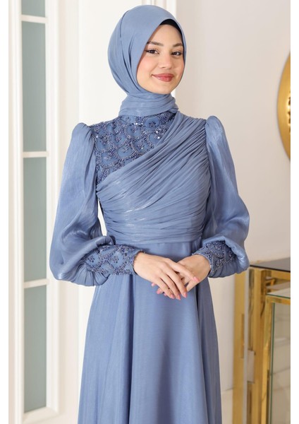 Yağmur Tesettür Abiye Bebe Mavi fiyatları