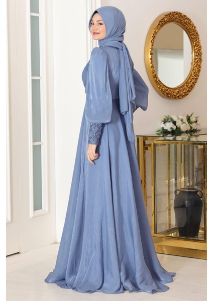 Yağmur Tesettür Abiye Bebe Mavi modelleri