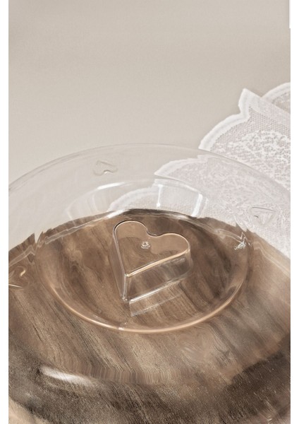 Turuncu Yuvarlak Ahşap Standlı Plastik Kapaklı Kek Fanusu, Saklama Kabı modelleri