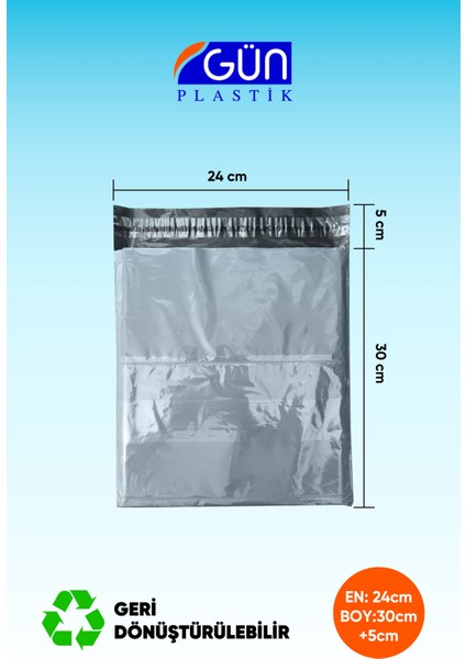 Cepli Kargo Poşeti 24 x 30 + 5 cm (200 Adet)
