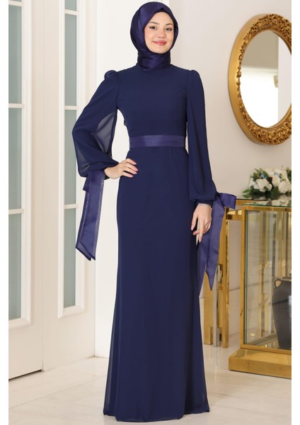 Firuze Tesettür Abiye Lacivert