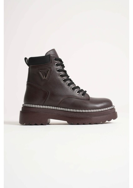 Fiora Özel Tasarım Kadın Kışlık Kalın Tabanlı Acı Kahve Bot