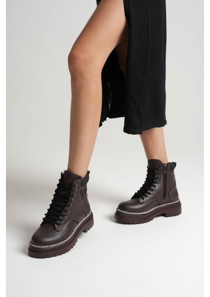 Fiora Özel Tasarım Kadın Kışlık Kalın Tabanlı Acı Kahve Bot indirimleri