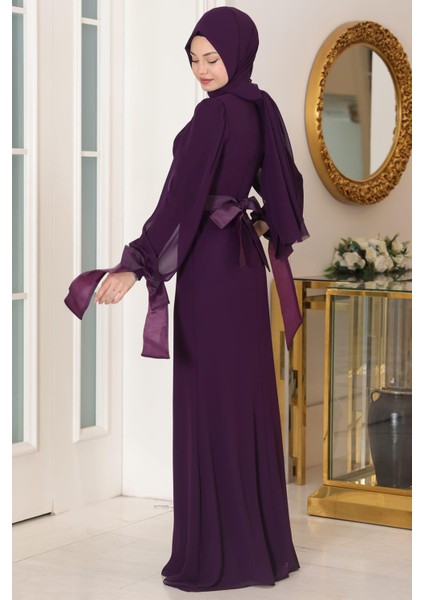 Firuze Tesettür Abiye Mor fiyatları