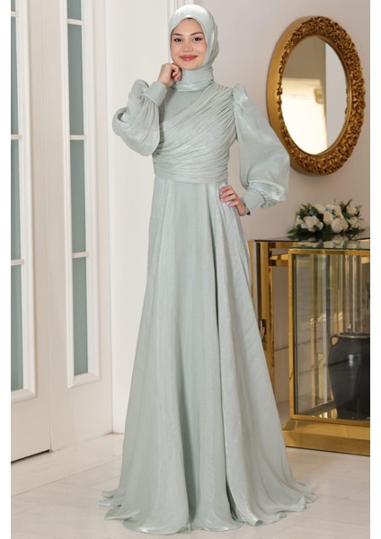 Bahar Tesettür Abiye Mint