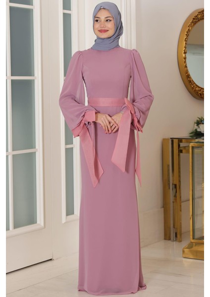 Firuze Tesettür Abiye Pudra