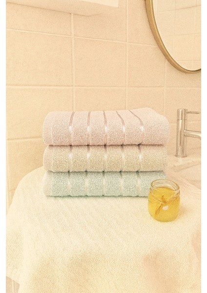 Line 3’lü El ve Yüz Havlu Seti – 50X90 cm %100 Pamuk, Yumuşak Dokulu,çizgili Desenli fiyatları