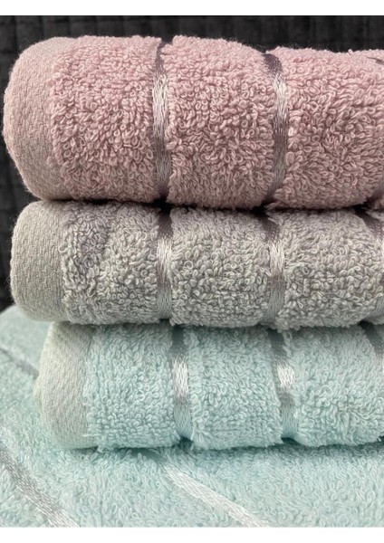 Line 3’lü El ve Yüz Havlu Seti – 50X90 cm %100 Pamuk, Yumuşak Dokulu,çizgili Desenli fırsatları