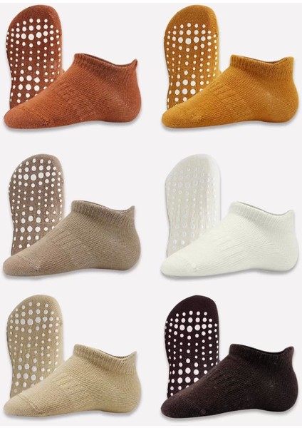 6'lı Sneakers Kaymaz Penye Çorap BS20102 Toprak modelleri