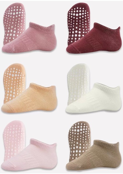 6'lı Sneakers Kaymaz Penye Çorap BS20102 Gül Kurusu modelleri