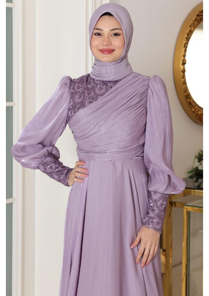 Yağmur Tesettür Abiye Lila fiyatları