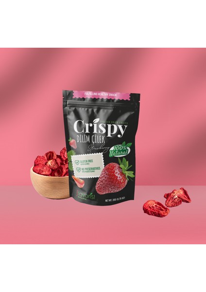 Dondurularak Kurutulmuş Çilek Dilimleri 20 gr 2'li Paket indirimleri