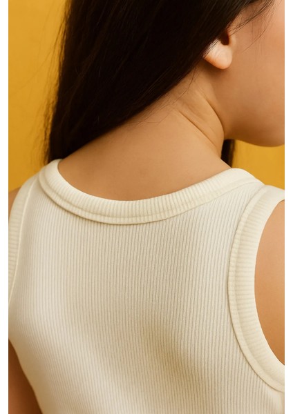 Pure Dots Kız Çocuk Fitilli Yazlık Beyaz Body Bluz modelleri