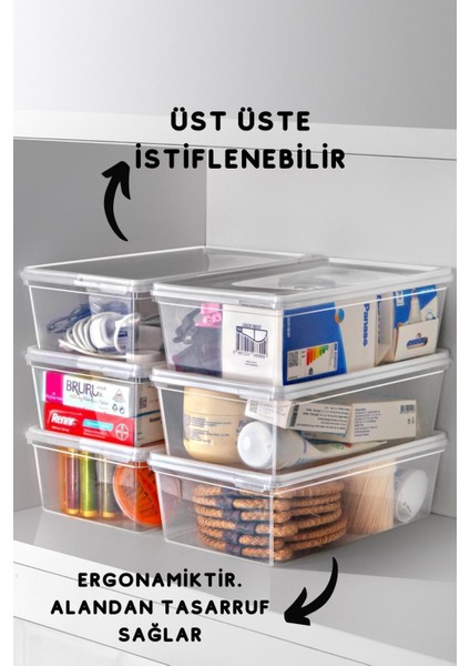 5'li Beyaz Derin Dondurucu Saklama Kabı, 2 Lt, Kendinden Kapaklı, Dayanıklı modelleri