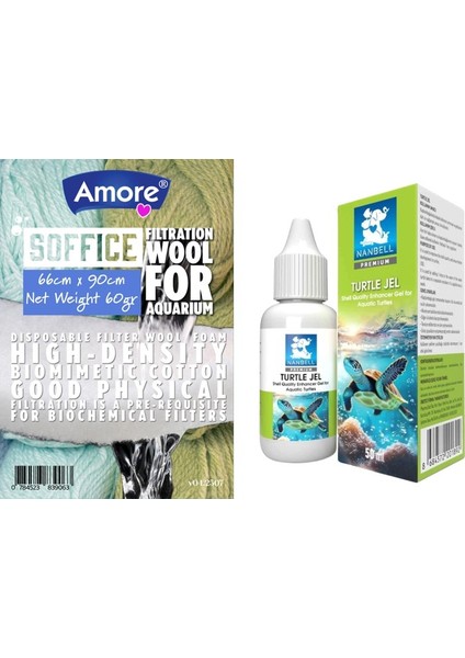 60GR Silikonsuz 66CM x 90CM Filtre Elyafı Soffice, Kaplumbağa Kabuk Jel Bakım 50CC