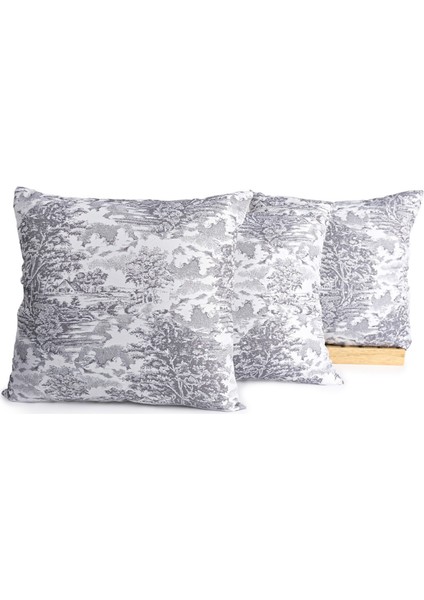 Yüksek Kaliteli Desenli Jakarlı Dokuma Kumaş 45 x 43 cm (İçi Dolu) Gri Ağırlıklı modelleri