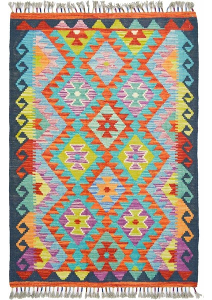 Yün Iplikten El Dokuma Afgan Kilim 82X124 cm (1.02 M²)