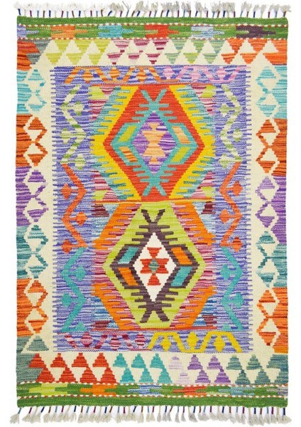 Yün Iplikten El Dokuma Afgan Kilim 86X122 cm (1.05 M²)