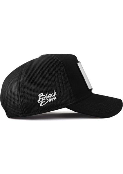 V1 Trucker Panter - 1bs Kod Logolu Unisex Siyah Siperli-Beyaz Şapka fiyatları