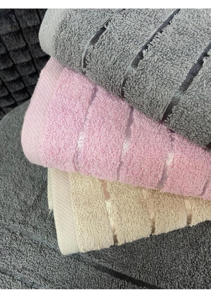 Line 3’lü El ve Yüz Havlu Seti – 50X90 cm %100 Pamuk, Yumuşak Dokulu,çizgili Desenli fırsatları