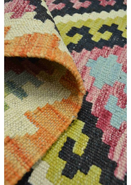 Yün Iplikten El Dokuma Turuncu Renk Afgan Kilim 61X96 cm (0.59 M²)