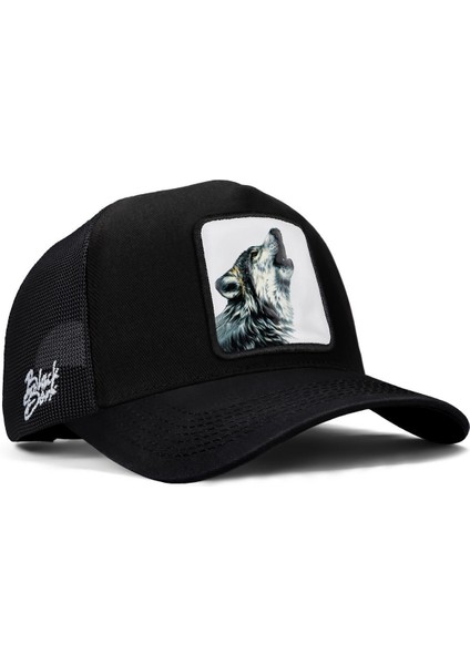 V1 Trucker Kurt - 2 Kod Logolu Unisex Siyah Şapka (Cap)