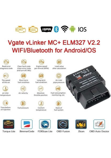 Vgate Icar Vlinker Mc+ Bluetooth 4.0 Arıza Tespit Cihazı Car Scanner Torque Pro fiyatları