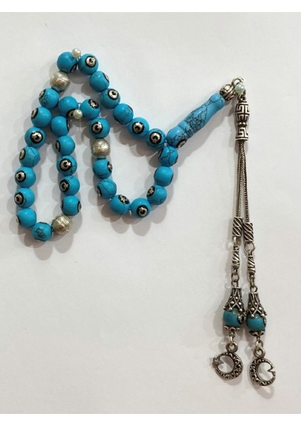 Doğal Firuze Taşlı Yuvarlak Model Tespih fiyatları