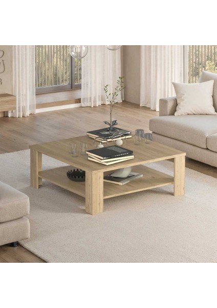 New Line Kare Orta Sehpa - Florida Meşe 90X42X90 cm