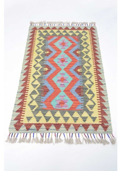 Yün Iplikten El Dokuma Afgan Kilim 60X95 cm (0.57 M²) fiyatları