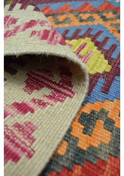 Yün Iplikten El Dokuma Afgan Kilim 63X97 cm (0.61 M²)