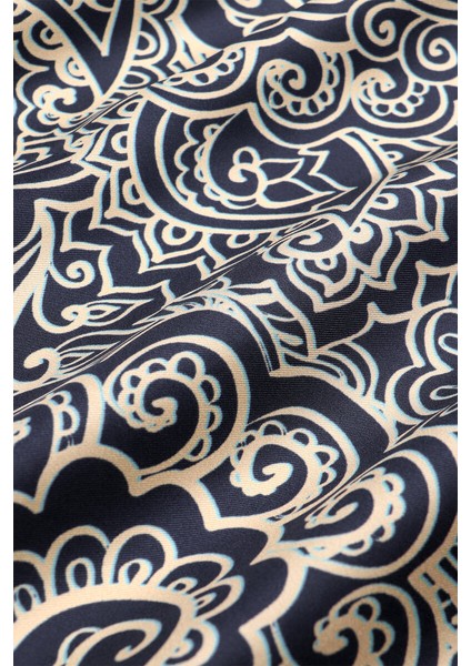 Lacivert Sanat Desen Twill Ipek Eşarp fırsatları