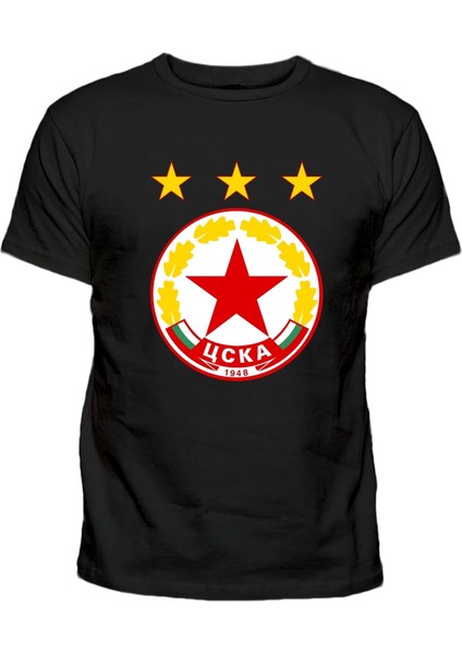 Pfk Cska Sofia 1948 Пфк Цска Baskılı Pamuklu Tişört