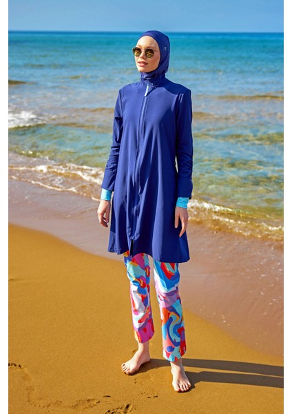 Lacivert Tam Kapalı Mayo – Hakim Yakalı, Su Itici Kumaş M2505 fiyatları