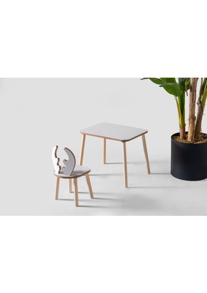 Montessori Çocuk Çalışma Masa ve 1 Sandalye Seti Deer fırsatları
