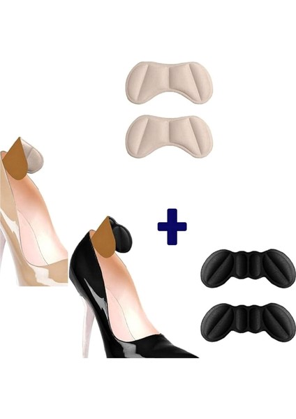 2 Çift 3 mm Ayakkabı Topuk Vurma ve Ayakkabı Daraltma Pedi ( Siyah+ Krem Renk) Topuk Pedi fiyatları