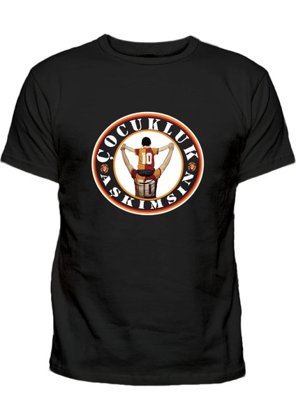 Yetişkin Çocukluk Aşkımsın Baskılı Pamuklu Erkek Tişört