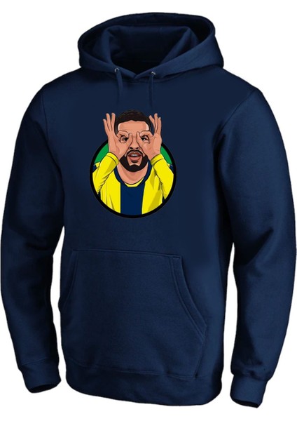 Gözlük Gol Sevinci Ennesyri Baskılı Pamuklu 3 Iplik Şardonlu Sweatshirt