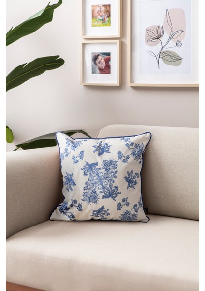 Elysian Premium Seri Mavi Özel Tasarım Kırlent Kılıfı, Dekoratif 43X43