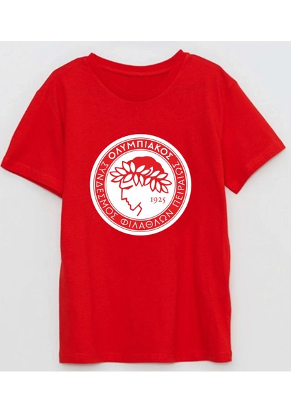 Olympiacos Fc Piraeus Παε Ολυμπιακός Σ.φ.π. Baskılı Pamuklu T-Shirt